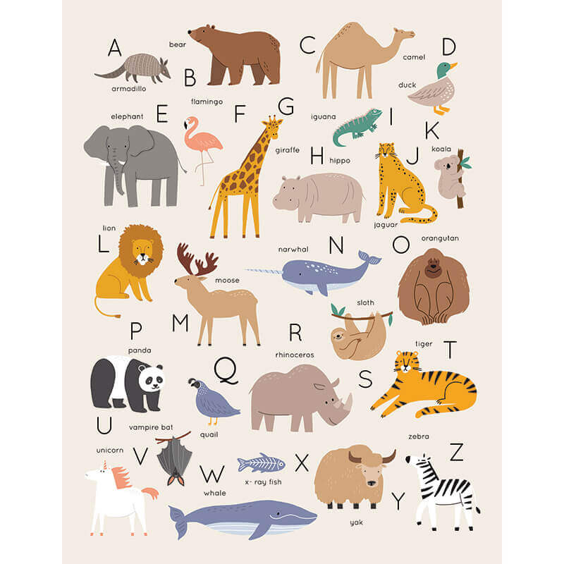 Alphabet Animals – Custom Wallstickers